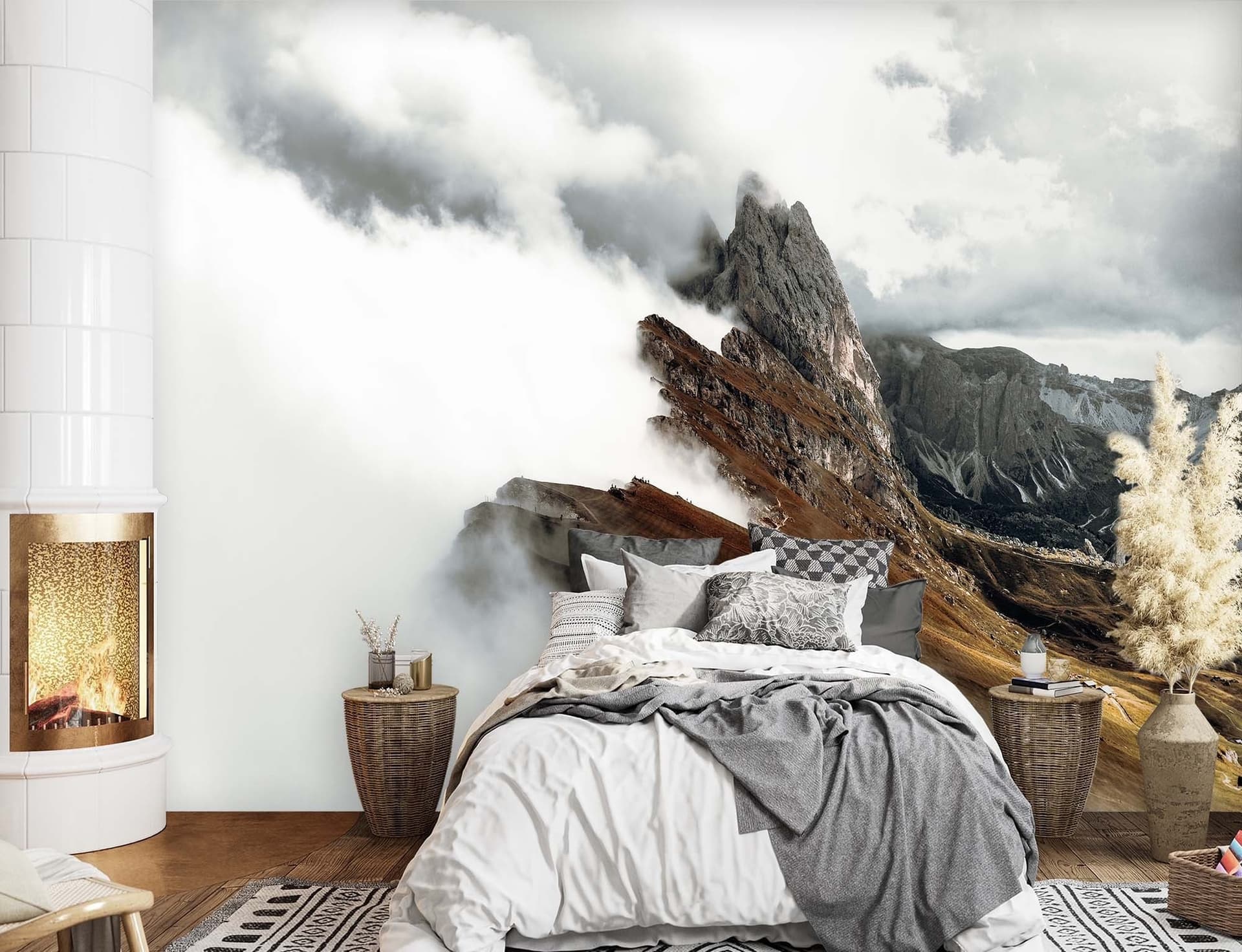 Carta Da Parati, Montagne tra le nuvole in Carta da parati Collezione Casa - Trebisacce, commercioVirtuoso.it