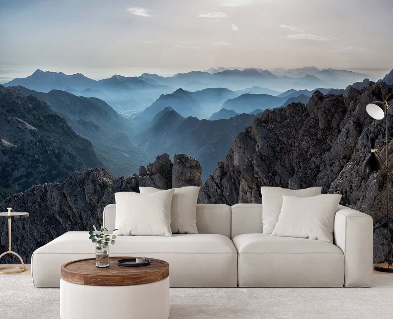 Carta Da Parati, Cime di montagna tra le nuvole in Carta da parati Collezione Casa - Trebisacce, commercioVirtuoso.it