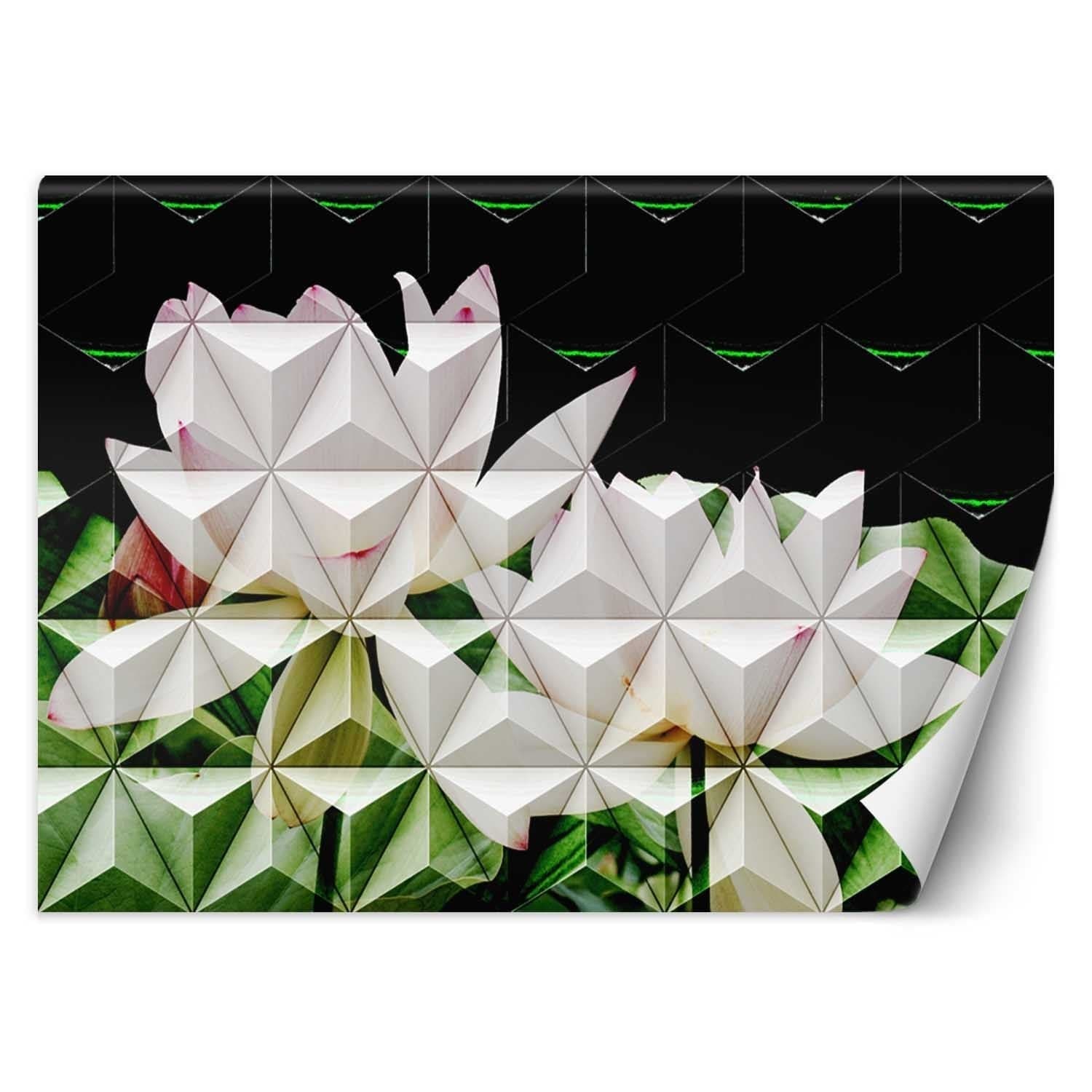 Carta Da Parati, Fiore di loto geometrico in Carta da parati Collezione Casa - Trebisacce, commercioVirtuoso.it