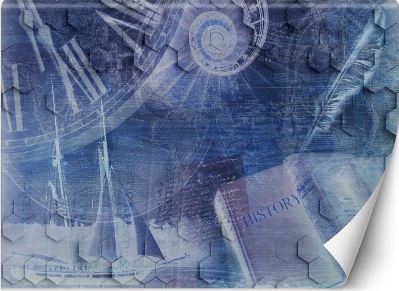 Carta Da Parati, Il tempo vola Blu astratto