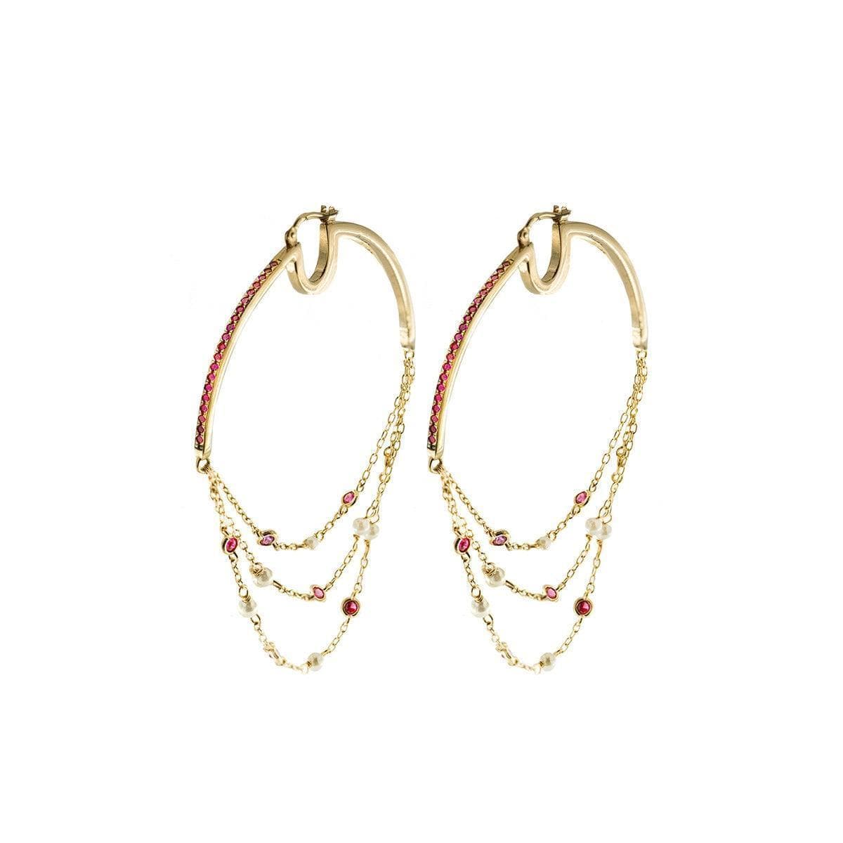 Rue des Mille ORECCHINI BIG HOOPS TRE FILI - GALACTICA in Orecchini Alba Gioielli - Casoria, commercioVirtuoso.it