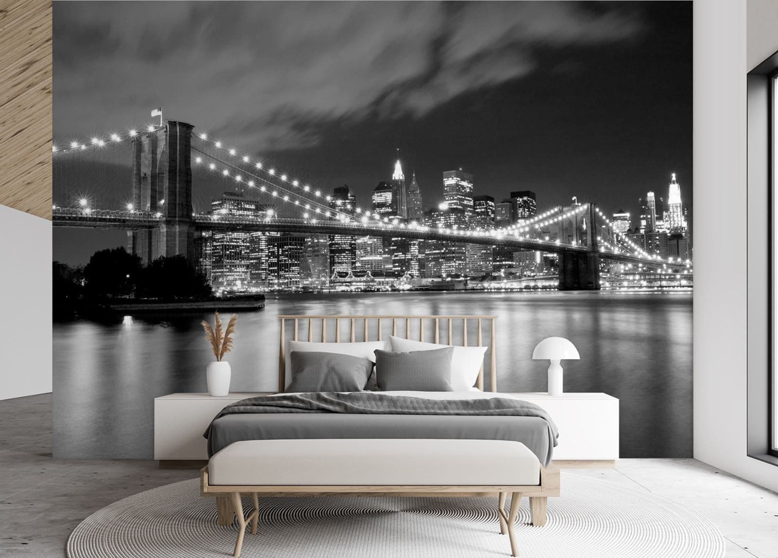 Carta Da Parati, Ponte di Brooklyn di notte a New York in Carta da parati Collezione Casa - Trebisacce, commercioVirtuoso.it