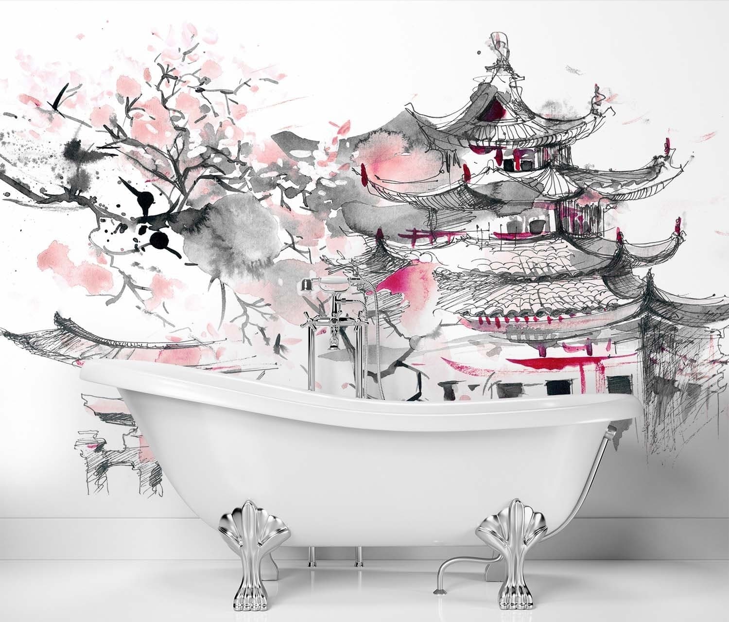 Carta Da Parati, Pagoda giapponese in Carta da parati Collezione Casa - Trebisacce, commercioVirtuoso.it