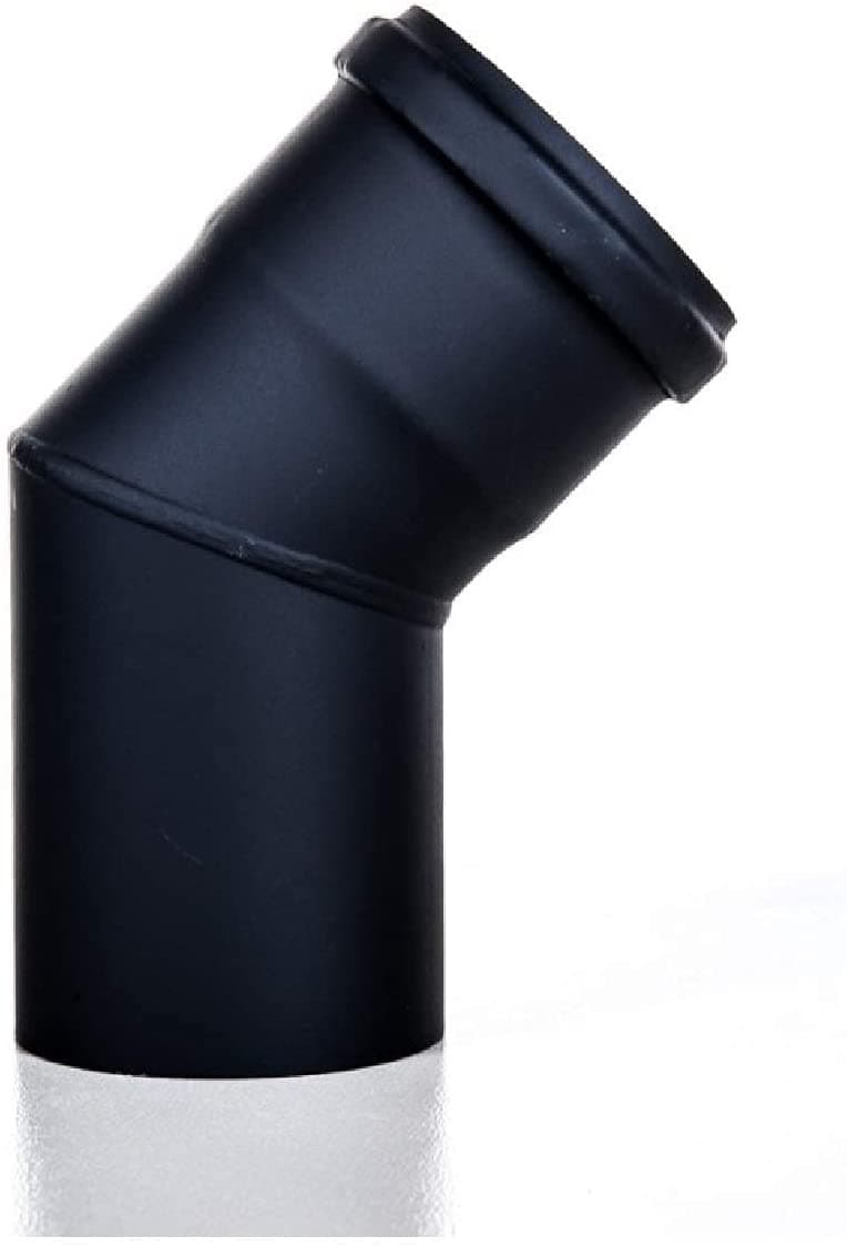 GOMITO STUFA PELLET A 45° NERO OPACO PESANTE MM.1,2 ø cm.10 - FER 244626 in prodotto EuroStore07 - Alatri, commercioVirtuoso.it