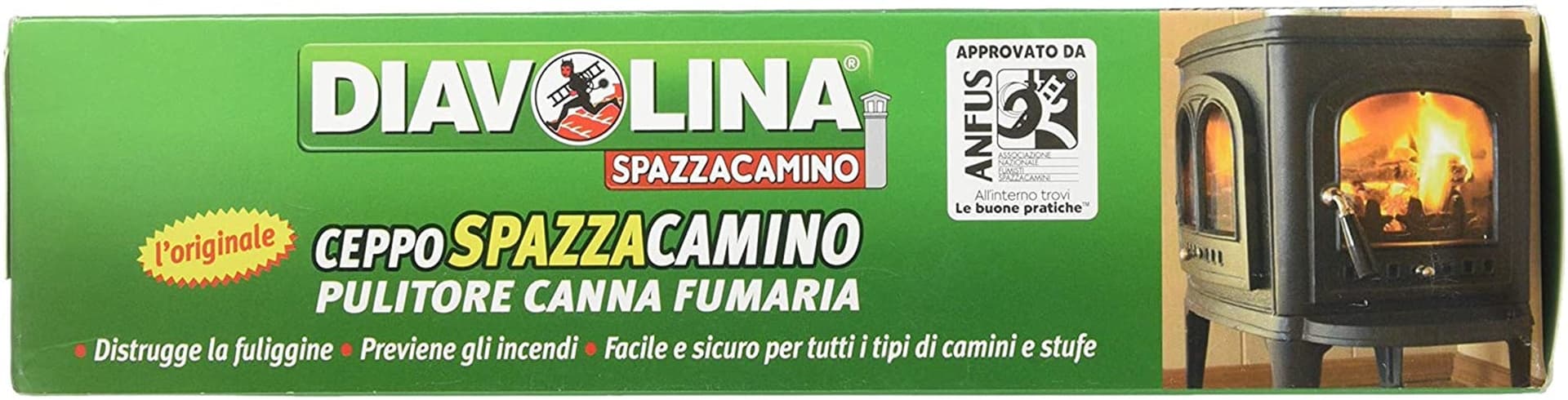 DIAVOLINA CEPPO SPAZZACAMINO PULISCI CAMINO CANNA FUMARIA TUBO STUFA 1.1 KG in prodotto EuroStore07 - Alatri, commercioVirtuoso.it