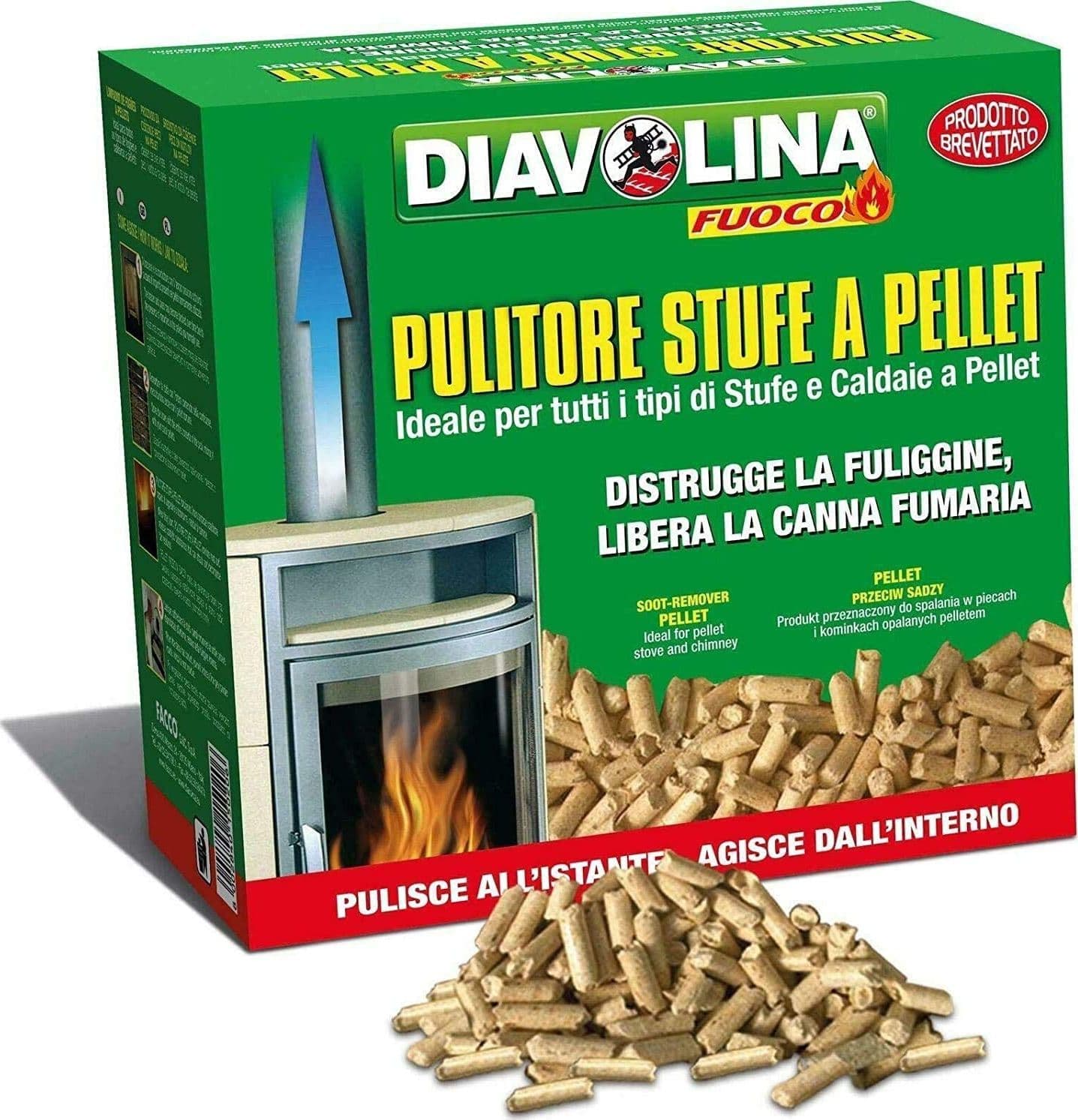 DIAVOLINA PELLET SPAZZACAMINO PER STUFE CALDAIE A PELLET TOGLI FULIGGINE in prodotto EuroStore07 - Alatri, commercioVirtuoso.it