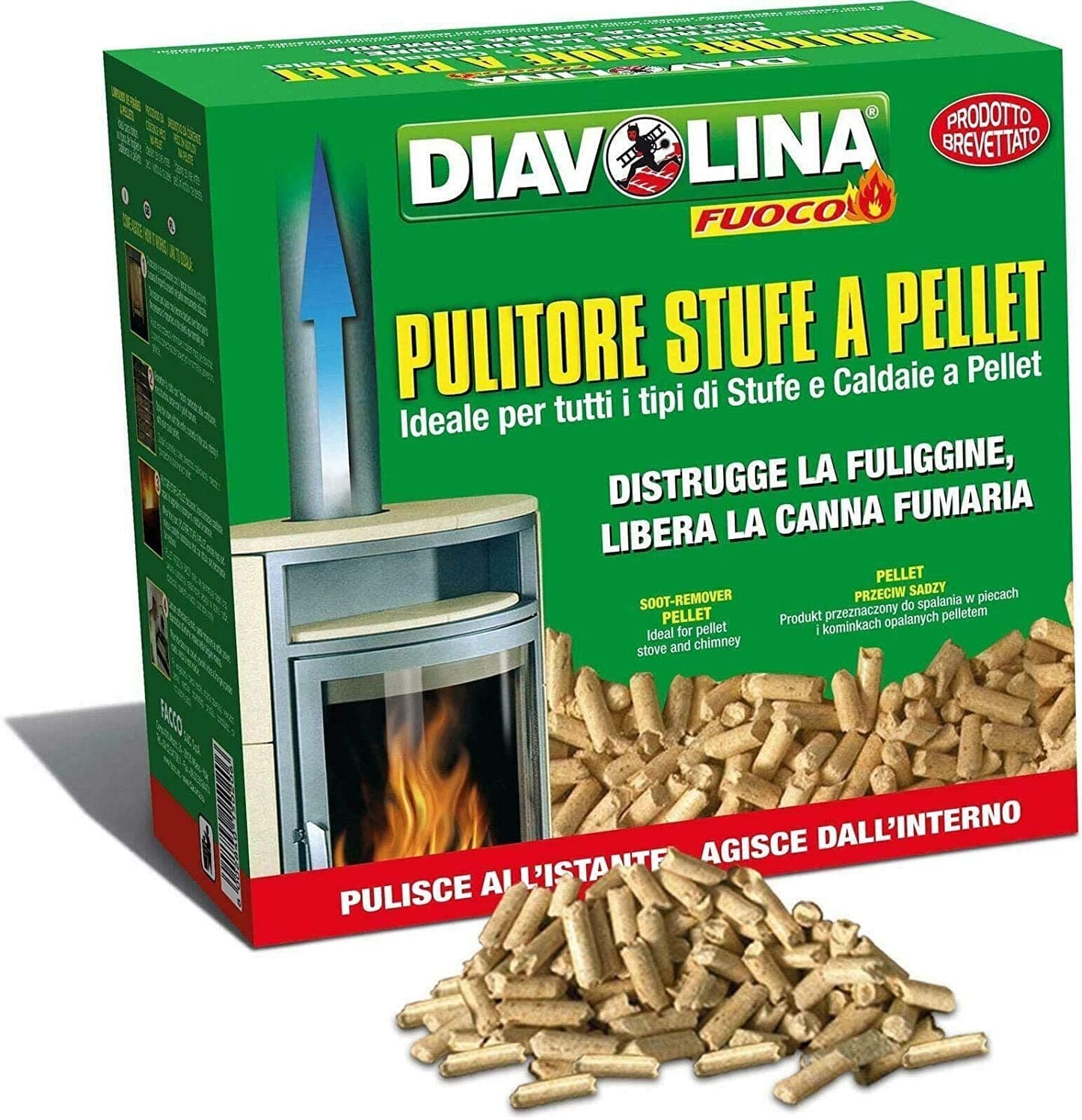 DIAVOLINA PELLET SPAZZACAMINO PER STUFE CALDAIE A PELLET TOGLI FULIGGINE in prodotto EuroStore07 - Alatri, commercioVirtuoso.it