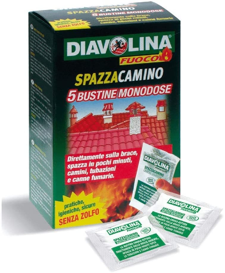 DIAVOLINA TOGLI FULIGGINE DISTRUGGI IN BUSTINA MONODOSE 5 PZ STUFA CAMINO in prodotto EuroStore07 - Alatri, commercioVirtuoso.it