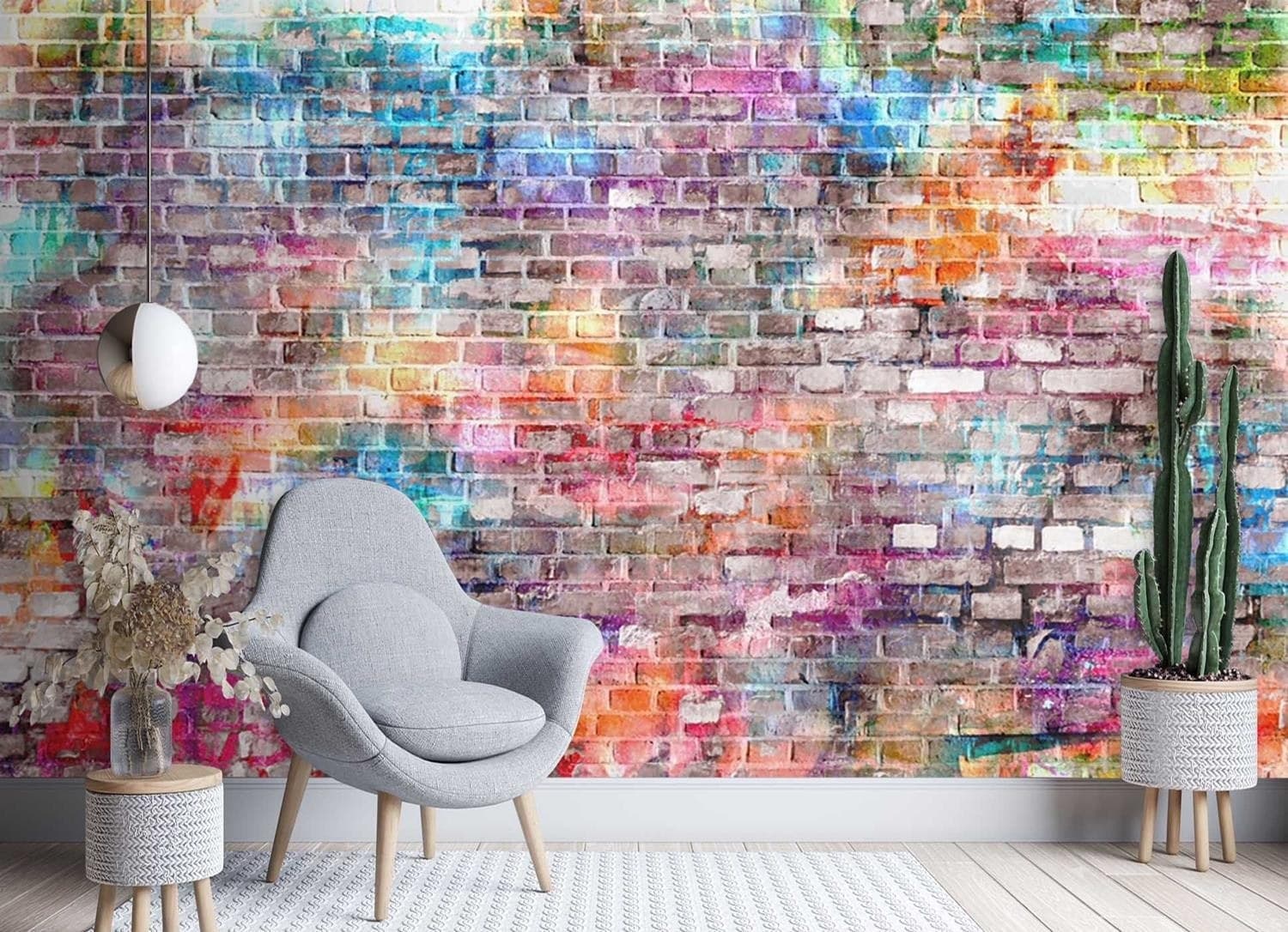 Carta Da Parati, Muro di mattoni colorati in Carta da parati Collezione Casa - Trebisacce, commercioVirtuoso.it