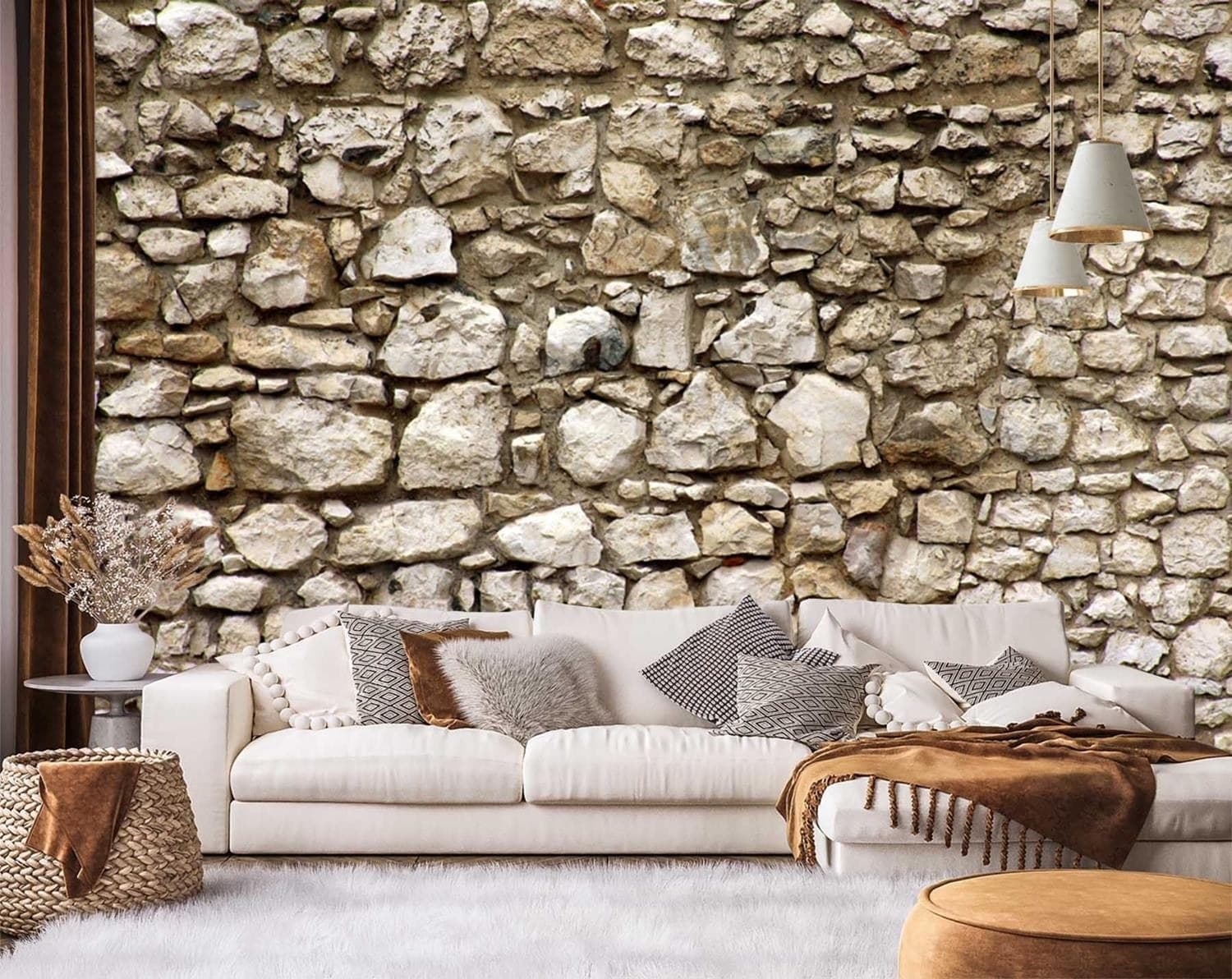 Carta Da Parati, Ottica di pietra parete Muro di pietra 3d in Carta da parati Collezione Casa - Trebisacce, commercioVirtuoso.it