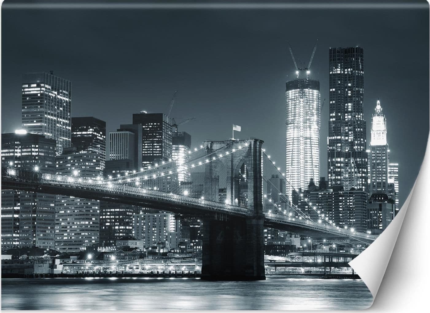 Carta Da Parati, New York Ponte di Brooklyn in bianco e nero