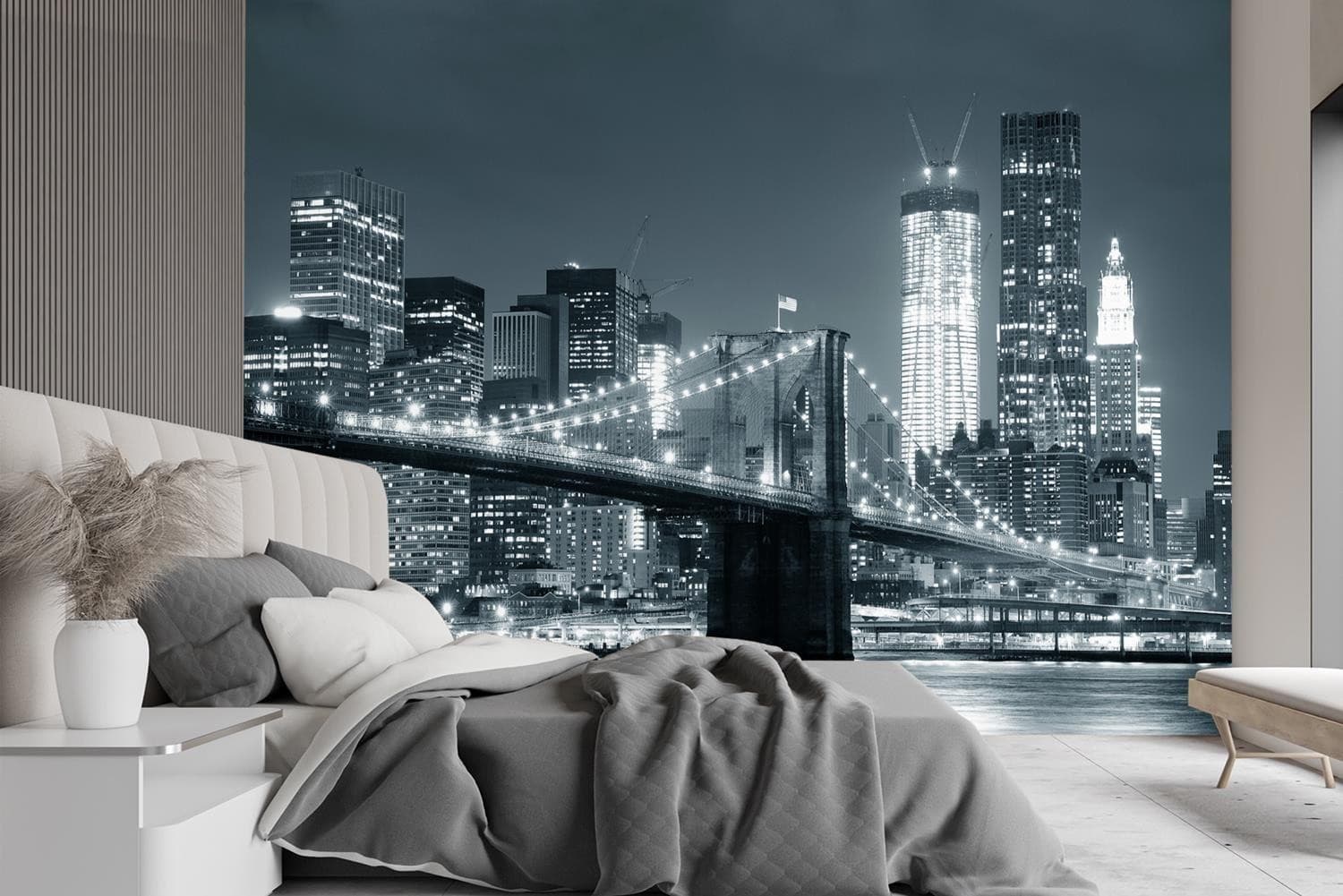Carta Da Parati, New York Ponte di Brooklyn in bianco e nero in Carta da parati Collezione Casa - Trebisacce, commercioVirtuoso.it