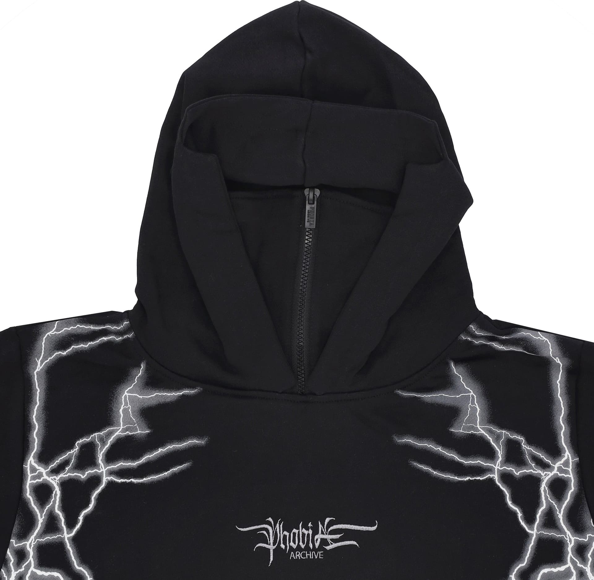 PHOBIA Felpa Leggera Cappuccio Uomo New Lightning Balaclava Hoodie Black/grey da uomo in Felpe con cappuccio Drestige - Casamassima, commercioVirtuoso.it