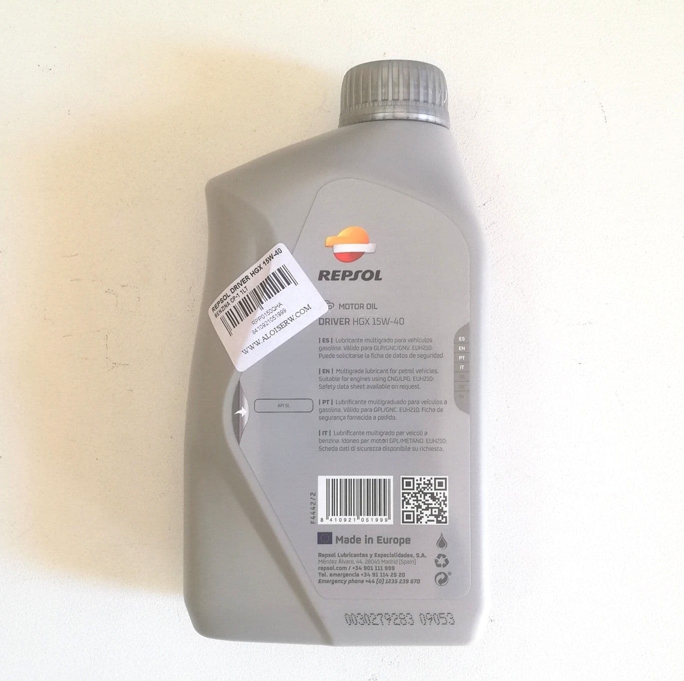 Repsol DRIVER HGX 15W-40 1lt olio minerale per motori leggeri a benzina in Oli motore per auto Aloiserw.com - Altomonte, commercioVirtuoso.it