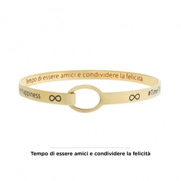 Marlù - BRACCIALE RIGIDO Be friends and share happiness PVD ORO