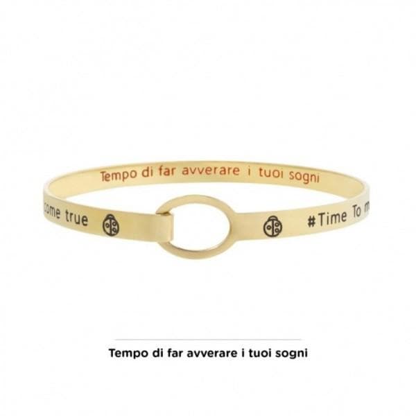 Marlù - BRACCIALE RIGIDO Make your dreams come true PVD ORO in Bracciali Alba Gioielli - Casoria, commercioVirtuoso.it