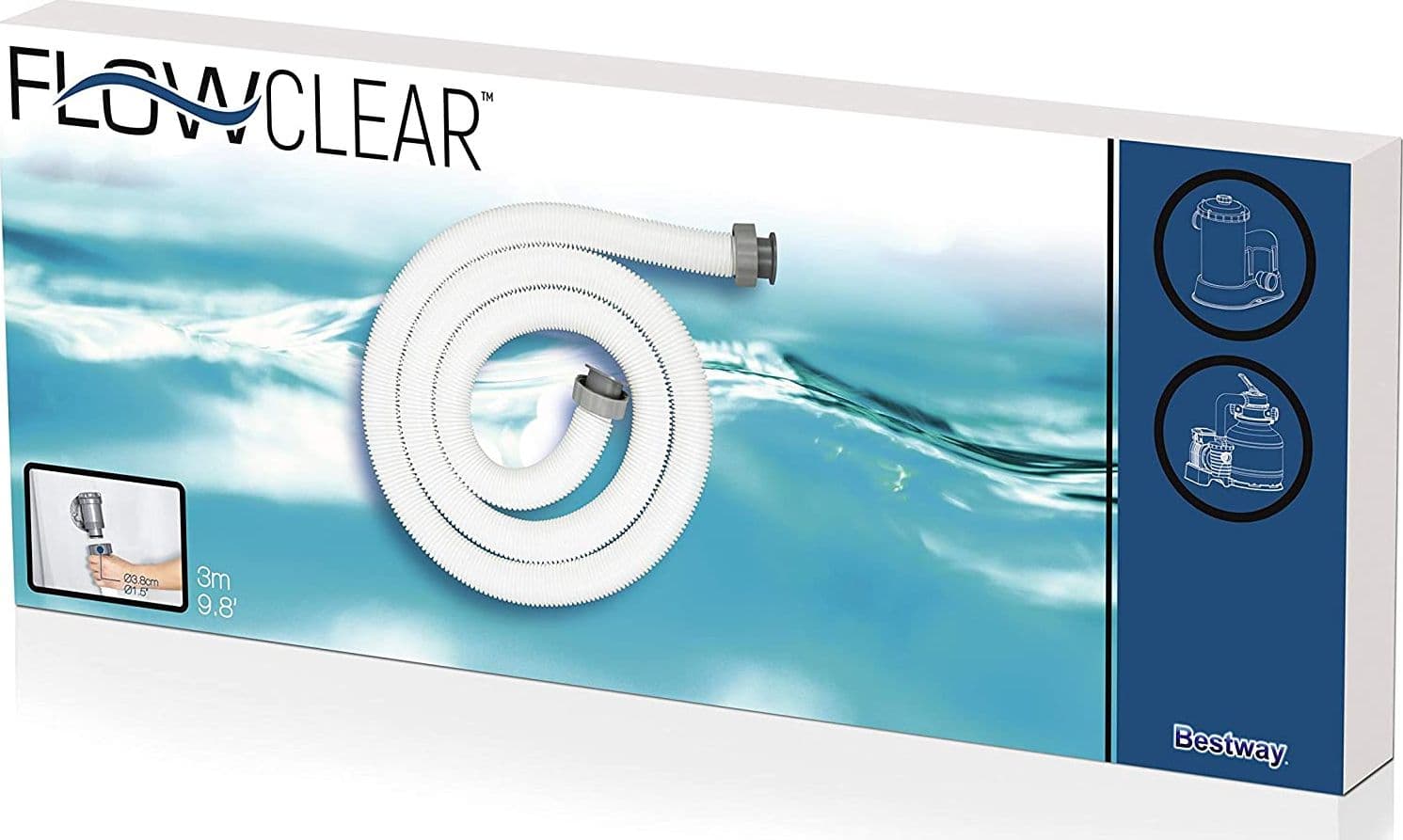 TUBO POMPA PiSCINA Ø MM.38 MT.3 GHIERA FEMMINA BESTWAY 58368 FERR 260589 in prodotto EuroStore07 - Alatri, commercioVirtuoso.it