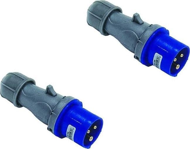 SPINA INDUSTRIALE VOLANTE BLU 2 POLI + TERRA 16 a 220 VOLT CEE IP44 -- pz 2 -- in prodotto EuroStore07 - Alatri, commercioVirtuoso.it