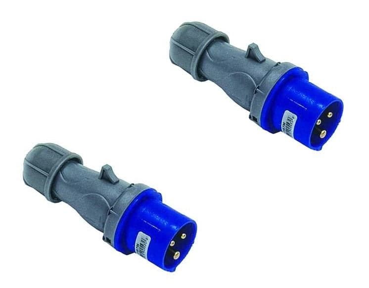 SPINA INDUSTRIALE VOLANTE BLU 2 POLI + TERRA 16 a 220 VOLT CEE IP44 -- pz 2 -- in prodotto EuroStore07 - Alatri, commercioVirtuoso.it