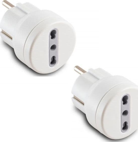 RIDUTTORE ADATTATORE SPINA SCHUKO PRESA BIPASSO GRANDE E PICCOLO GENERATORI PZ 2 in prodotto EuroStore07 - Alatri, commercioVirtuoso.it