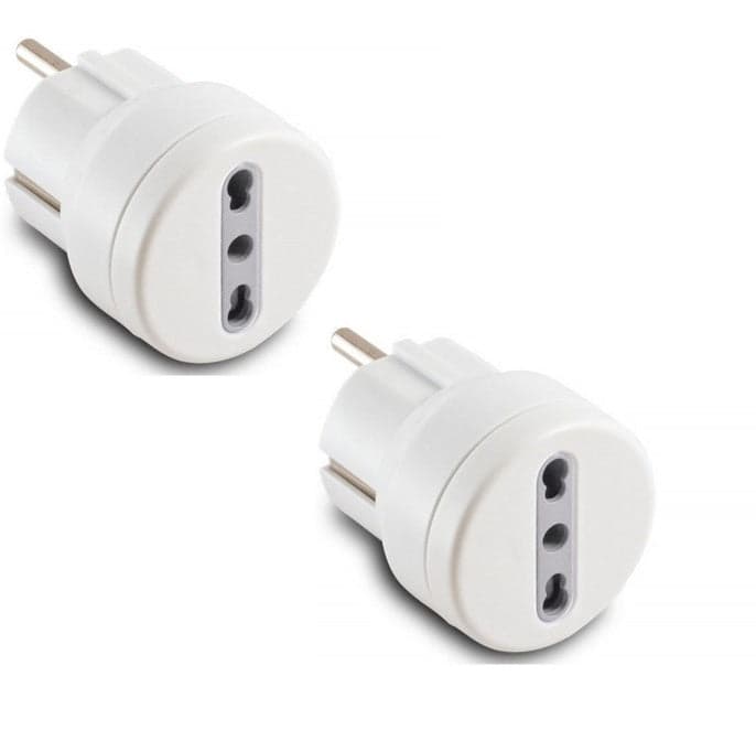 RIDUTTORE ADATTATORE SPINA SCHUKO PRESA BIPASSO GRANDE E PICCOLO GENERATORI PZ 2 in prodotto EuroStore07 - Alatri, commercioVirtuoso.it