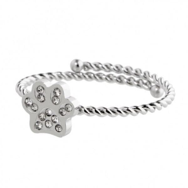 Marlù - ANELLO ACCIAIO ZAMPINA CON STRASS in Anelli Alba Gioielli - Casoria, commercioVirtuoso.it