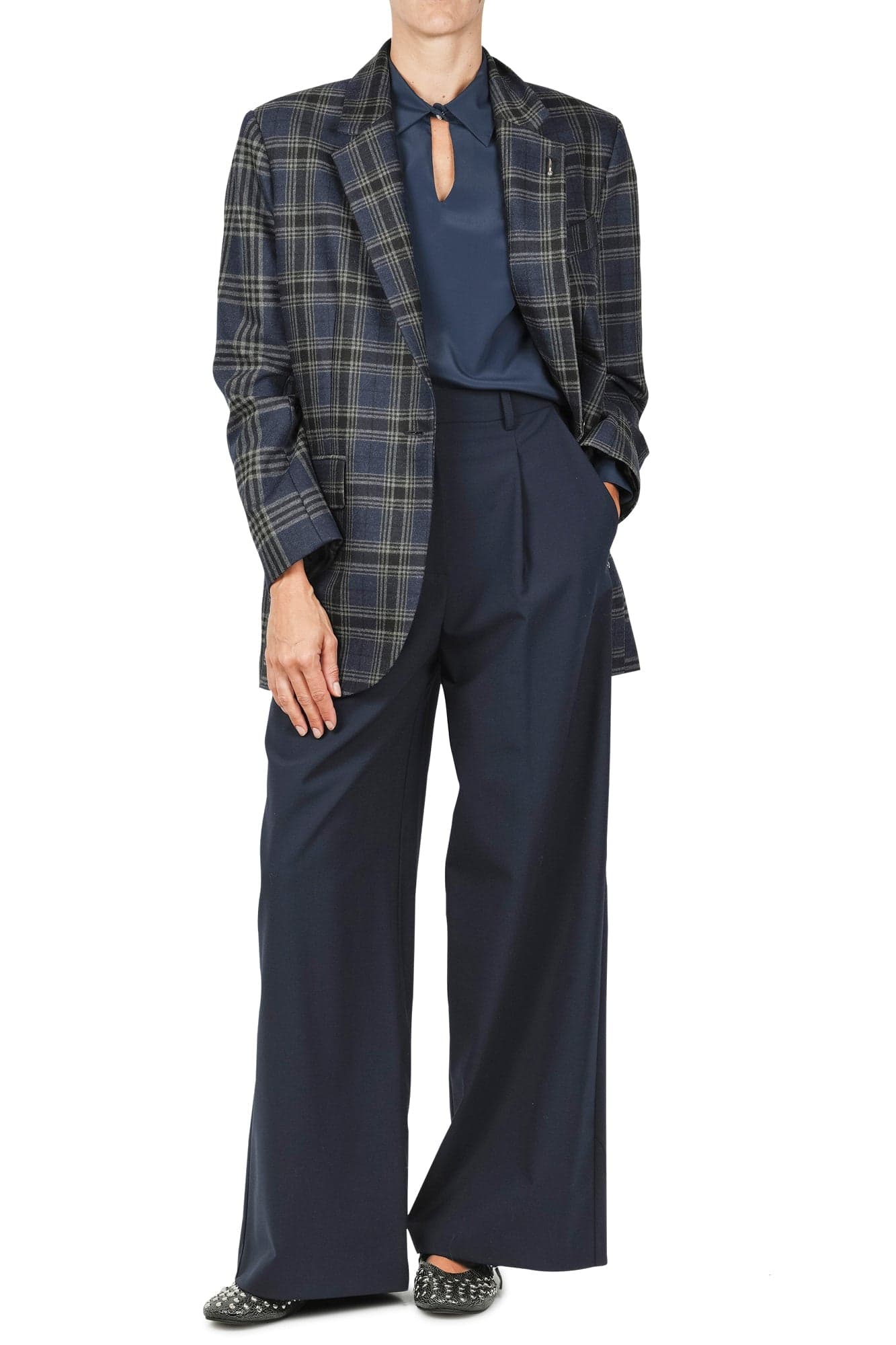OTTOD'AME Ottod'ame - Giacca - 461352 - Blu/Nero da donna in Giacche da abito e blazer Drestige - Casamassima, commercioVirtuoso.it