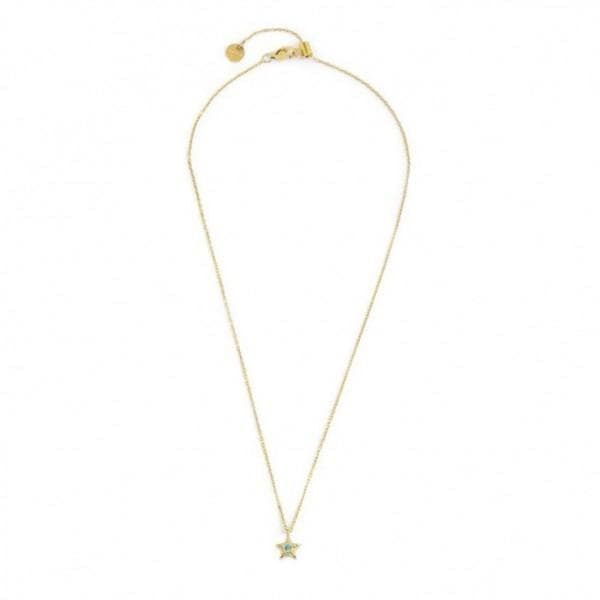 Marlù - COLLANA STELLA PENDENTE CON ZIRCONE AZZURRO PVD ORO in Collane Alba Gioielli - Casoria, commercioVirtuoso.it