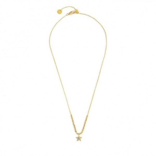 Marlù - COLLANA STELLA PENDENTE CON ZIRCONE AZZURRO ED EMATITE SFACCETTATA PVD ORO in Collane Alba Gioielli - Casoria, commercioVirtuoso.it