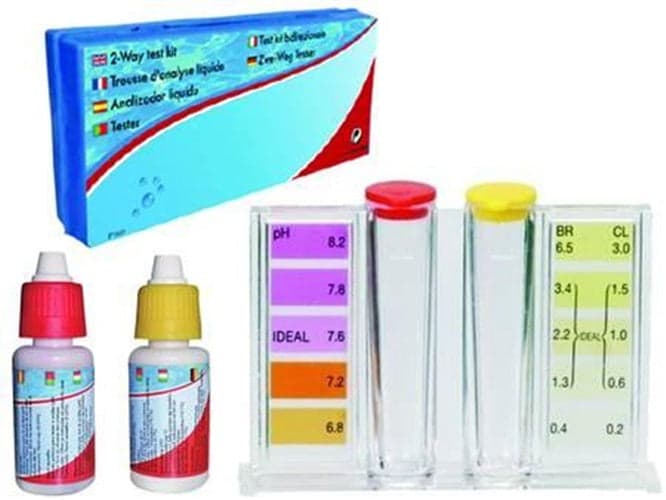 PISCINA KIT FACILE USO ANALISI PER MISURARE ACQUA CLORO PH CON 2 BOCCETTE in prodotto EuroStore07 - Alatri, commercioVirtuoso.it
