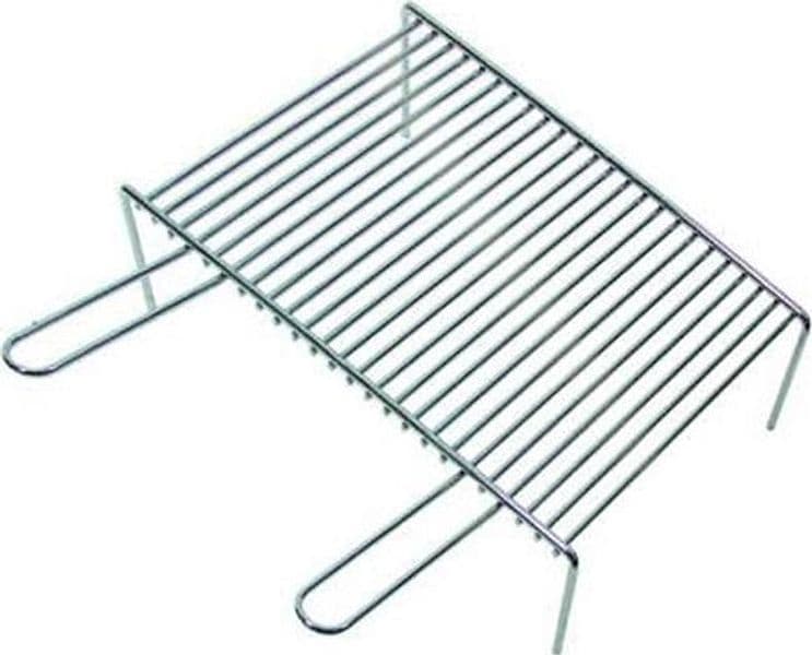 GRIGLIA PESANTE CON PIEDI 2 MANICI - cm.60x33x9h- acciaio cromato -- FER 18647 in prodotto EuroStore07 - Alatri, commercioVirtuoso.it