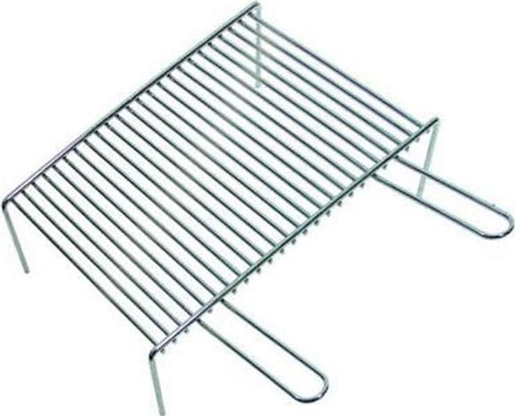 GRIGLIA PESANTE CON PIEDI 2 MANICI - cm.60x33x9h- acciaio cromato -- FER 18647 in prodotto EuroStore07 - Alatri, commercioVirtuoso.it