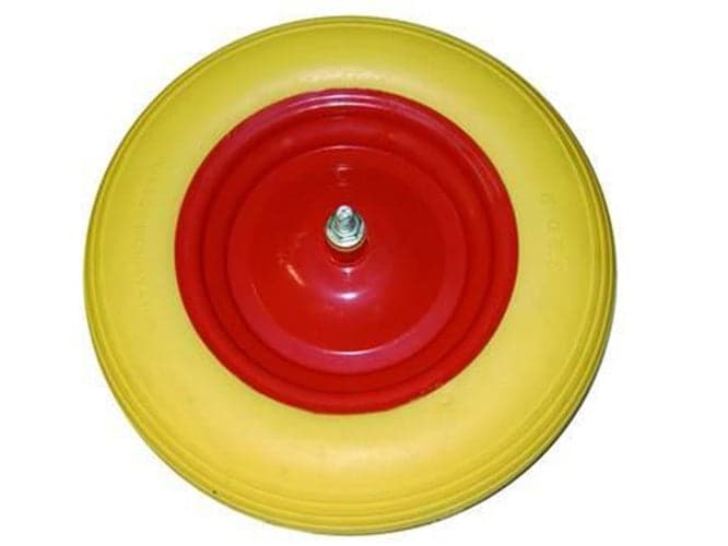 RUOTA PU PIENA PER CARRIOLE PERNO MM.12X260 -- ø cm.38x8,5 - FE 244787 in prodotto EuroStore07 - Alatri, commercioVirtuoso.it