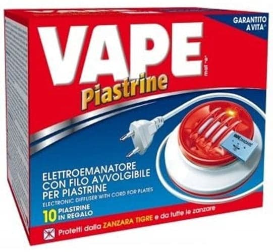ELETTROEMANATORE A PIASTRINA VAPE + 10 PIASTRINE MAT ELETTRICO - PZ 6 in prodotto EuroStore07 - Alatri, commercioVirtuoso.it