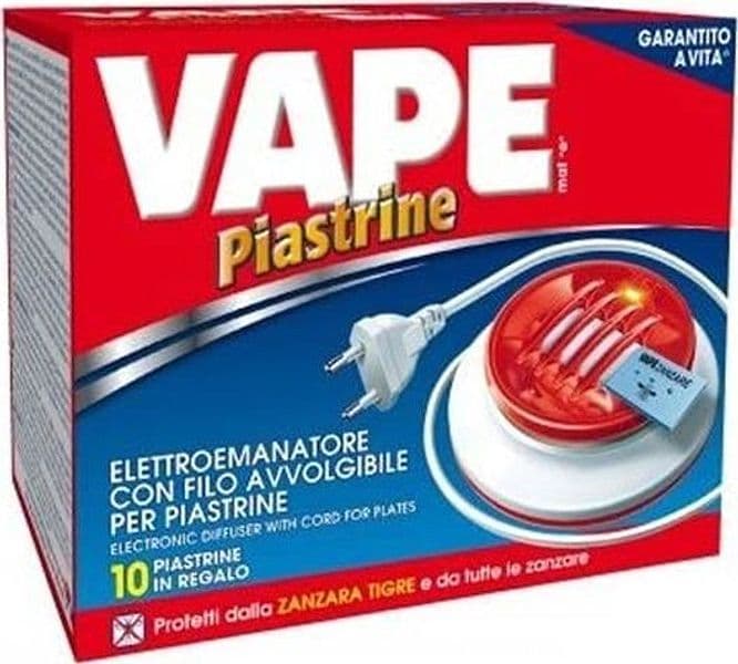 ELETTROEMANATORE A PIASTRINA VAPE + 10 PIASTRINE MAT ELETTRICO - PZ 6 in prodotto EuroStore07 - Alatri, commercioVirtuoso.it