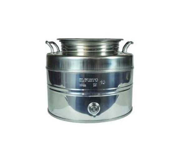 FUSTO INOX PER OLIO GRAFFATO LT.10 - predisposizione rubinetto - FER 336741 in prodotto EuroStore07 - Alatri, commercioVirtuoso.it