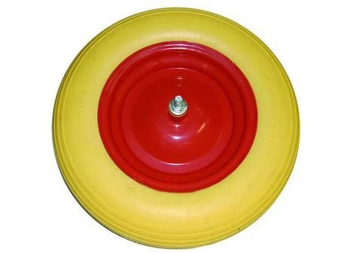 RUOTA PU PIENA PER CARRIOLE PERNO MM.12X210 interasse mm.150 - FER 237345 in prodotto EuroStore07 - Alatri, commercioVirtuoso.it