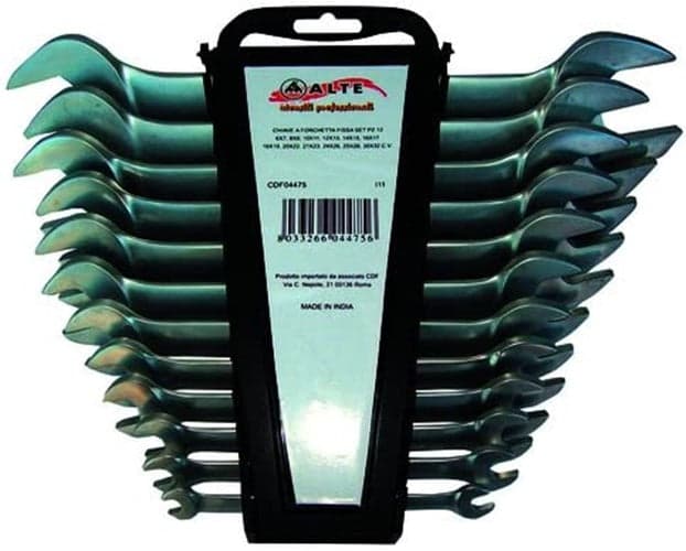CHIAVE A FORCHETTA DOPPIA FISSA IN SERIE PROFESSIONALE pz.12 da 6x7 a mm.30x32 in prodotto EuroStore07 - Alatri, commercioVirtuoso.it