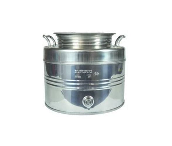 FUSTO INOX PER OLIO GRAFFATO LT.15 - - ø mm .310x290h. - FER 269377 in prodotto EuroStore07 - Alatri, commercioVirtuoso.it