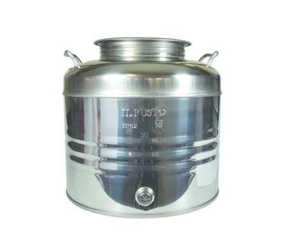FUSTO INOX PER OLIO GRAFFATO LT.20 PREDISPOSTO PER IL RUBINETTO - FER 361286 in prodotto EuroStore07 - Alatri, commercioVirtuoso.it
