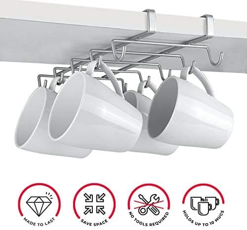 METALTEX SOTTORIPIANO PORTA TAZZE MY-MUG - cm.14x28x6 - -- FER 324267 in prodotto EuroStore07 - Alatri, commercioVirtuoso.it