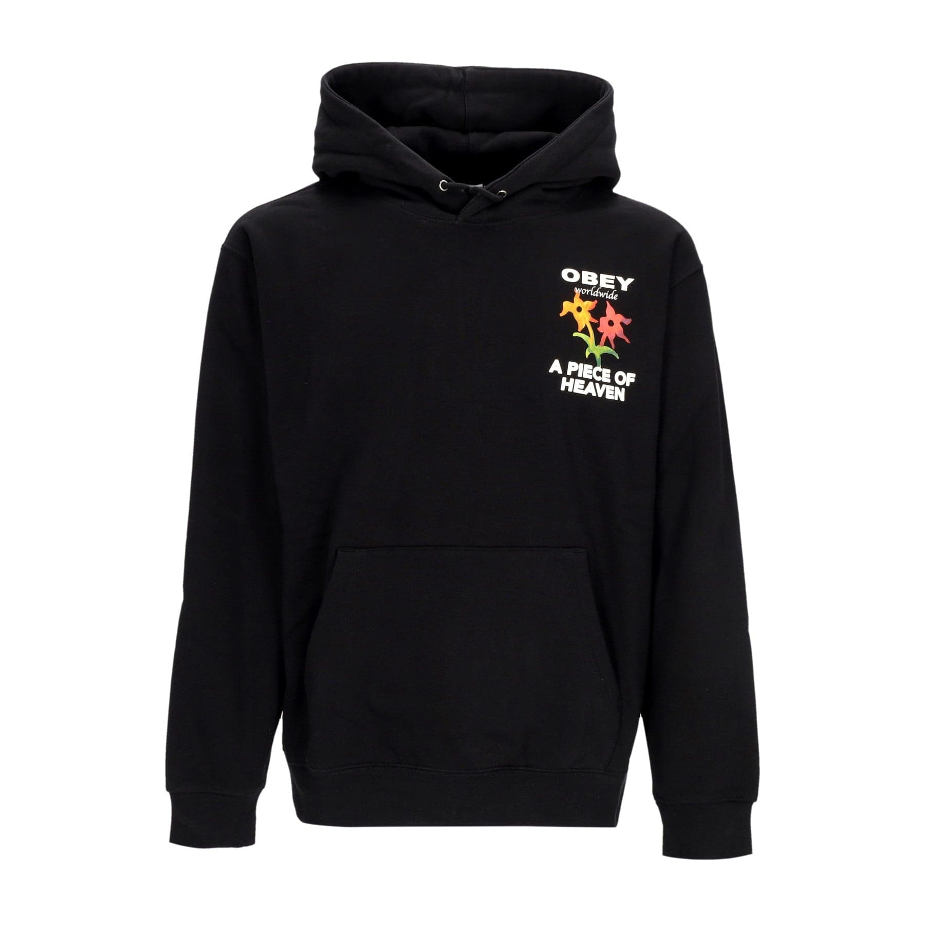 OBEY Felpa Cappuccio Uomo a Piece Of Heaven Premium Hooded Fleece Black da uomo in Felpe con cappuccio Drestige - Casamassima, commercioVirtuoso.it