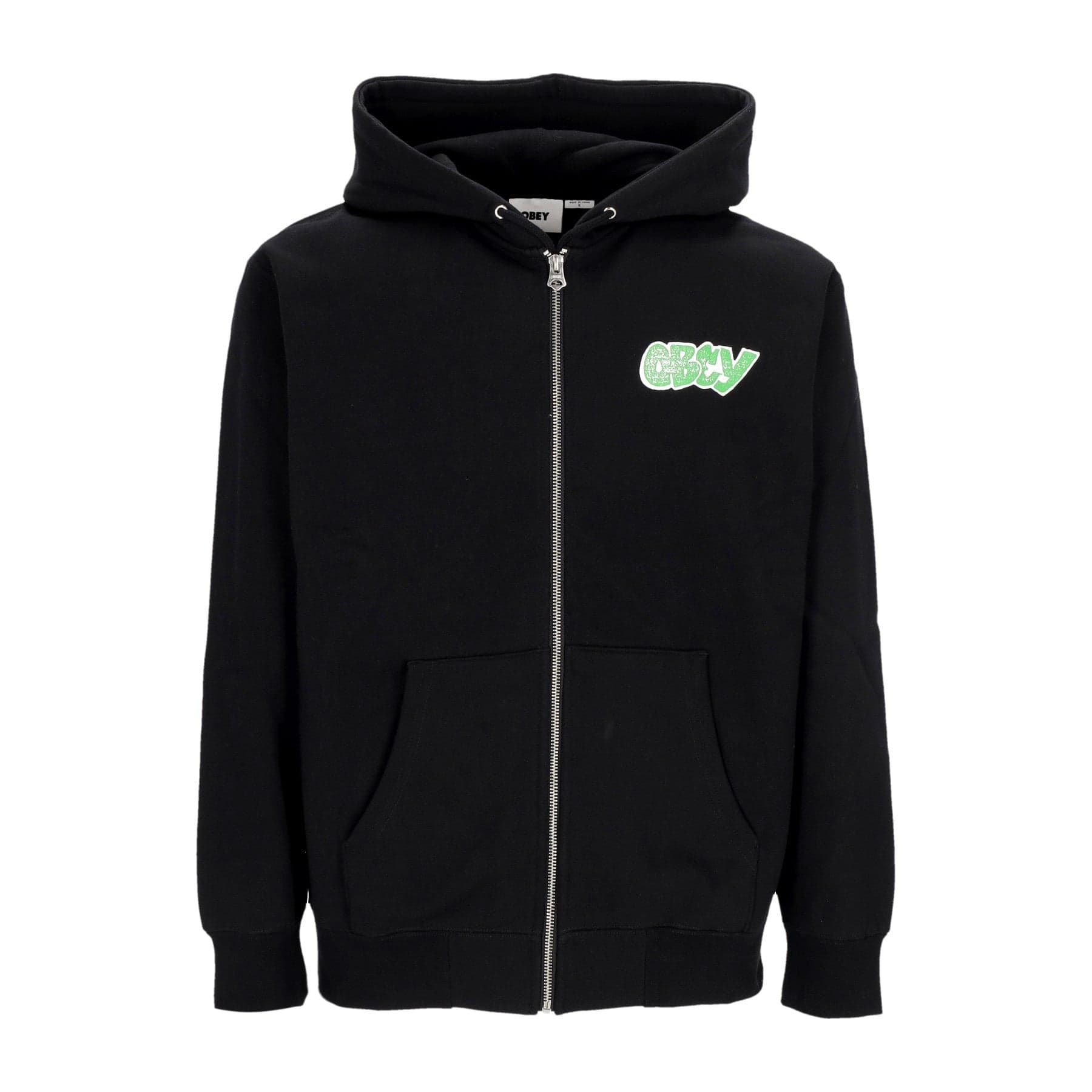 OBEY Felpa Cappuccio Zip Uomo City Watch Dog Premium Zip Hooded Fleece Black da uomo in Felpe con cappuccio Drestige - Casamassima, commercioVirtuoso.it