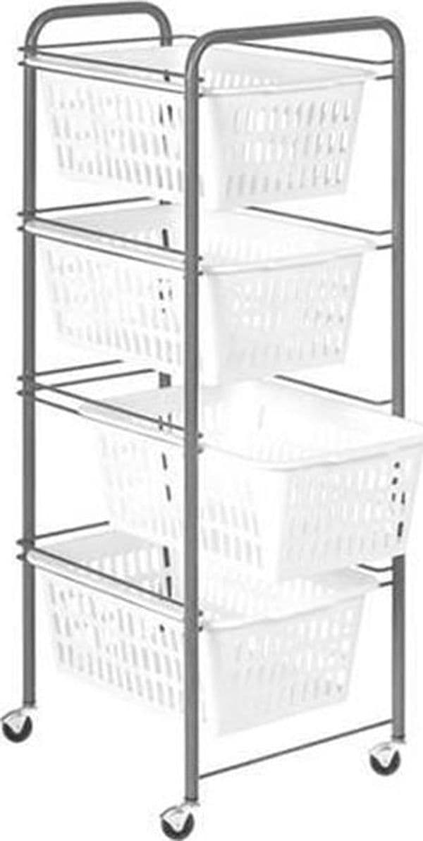 ARTEX CARRELLO SIENA 4 PIANI cm.32x38x86h. TELAIO METALLO -- FER 323857 in prodotto EuroStore07 - Alatri, commercioVirtuoso.it