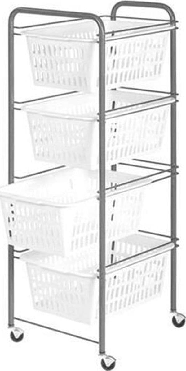 ARTEX CARRELLO SIENA 4 PIANI cm.32x38x86h. TELAIO METALLO -- FER 323857 in prodotto EuroStore07 - Alatri, commercioVirtuoso.it