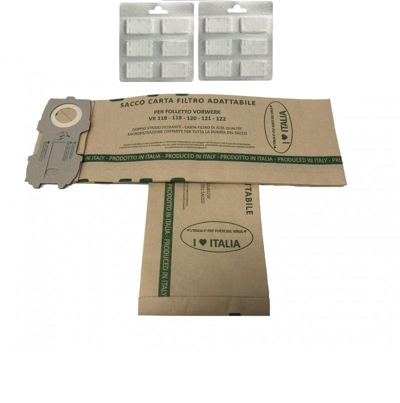 8 SACCHETTI FOLLETTO VK120 / VK121 / VK122 + 10 PROFUMI NO ORIGINALI in prodotto EuroStore07 - Alatri, commercioVirtuoso.it