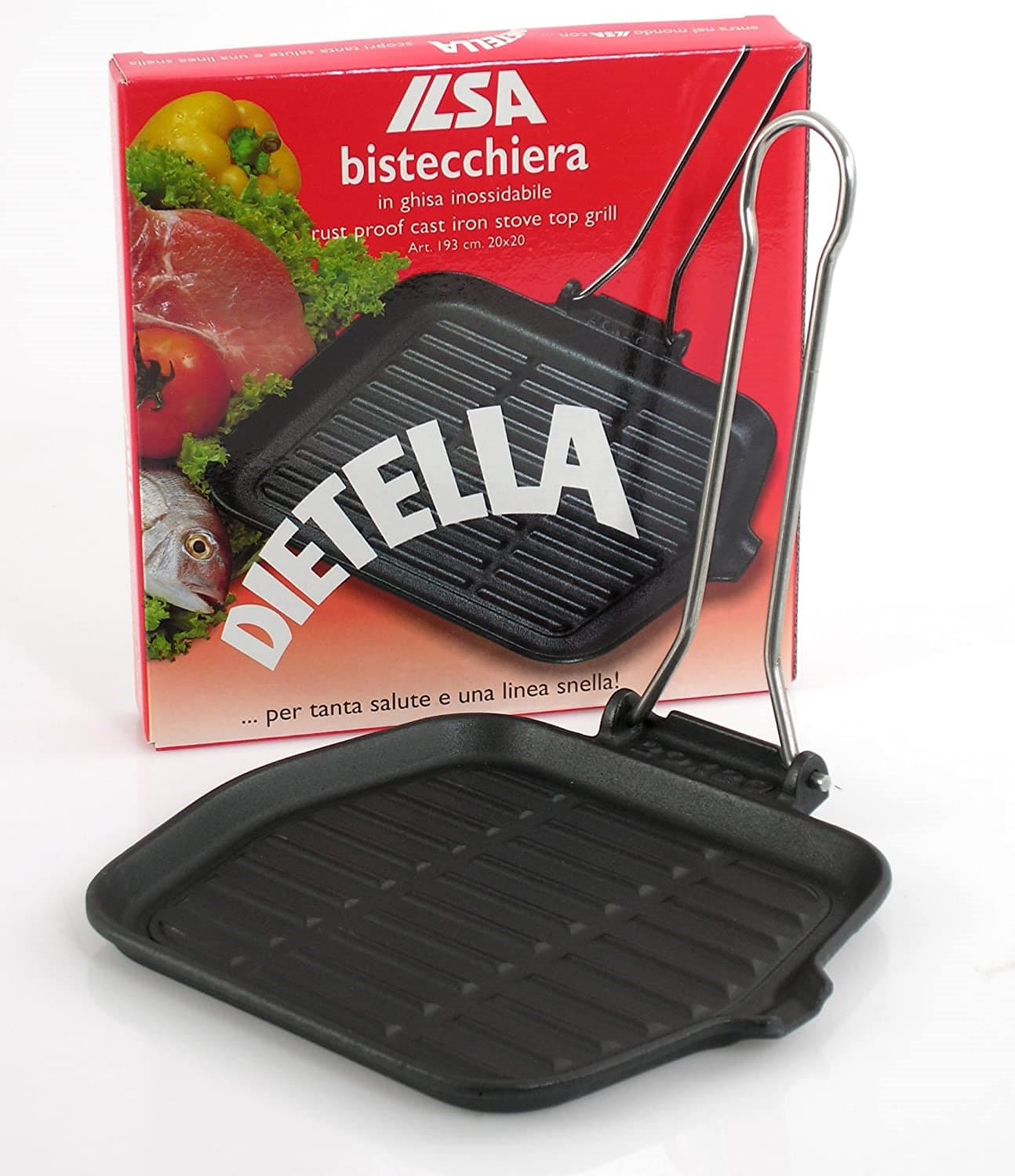 ILSA BISTECCHIERA IN GHISA SMALTATA - cm.20x20 -- FER 251686 in prodotto EuroStore07 - Alatri, commercioVirtuoso.it
