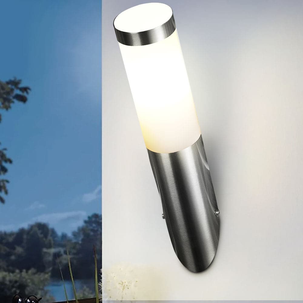 Lampada Paletto Luce Parete Giardino Acciaio Palo Applique Illuminazione Esterno