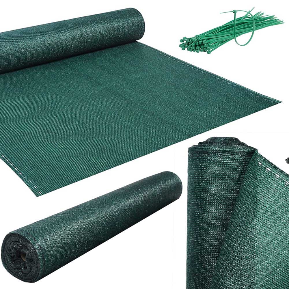 Telo Ombreggiante 1x25Mt Rete Ombra 90% Frangivento Frangivista Verde + Fascette