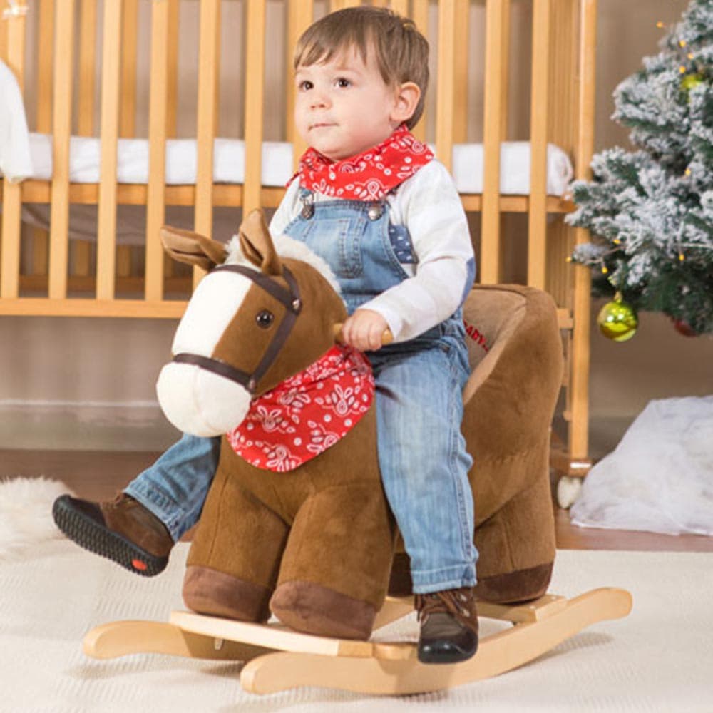 Cavallo Dondolo Cavalluccio Cavalcabile Peluche Gioco Bambini con Effetti Sonori in Cavalli a dondolo e animali Esplodia - Napoli, commercioVirtuoso.it